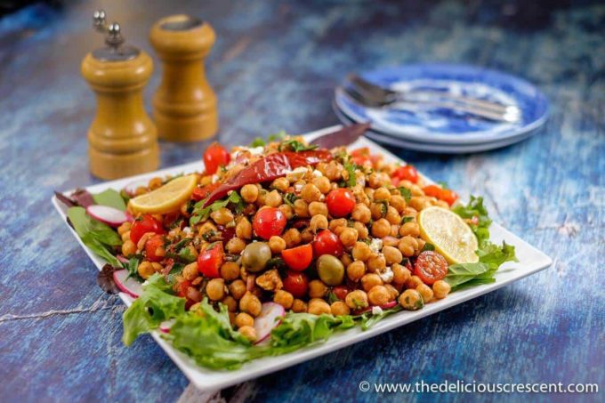 mediterranean chickpea salad the delicious crescent