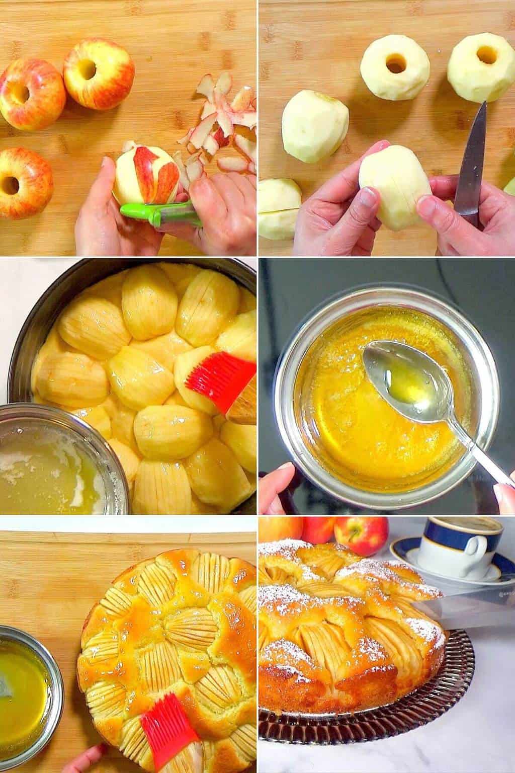 Step by step preparation of apfelkuchen.