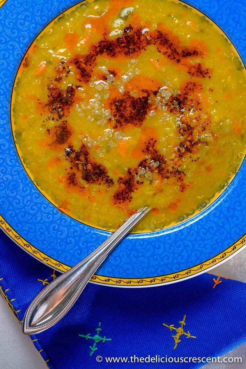 Mediterranean Red Lentil Soup with Quinoa is so popular and easy to prepare. Full of flavor and very healthy.