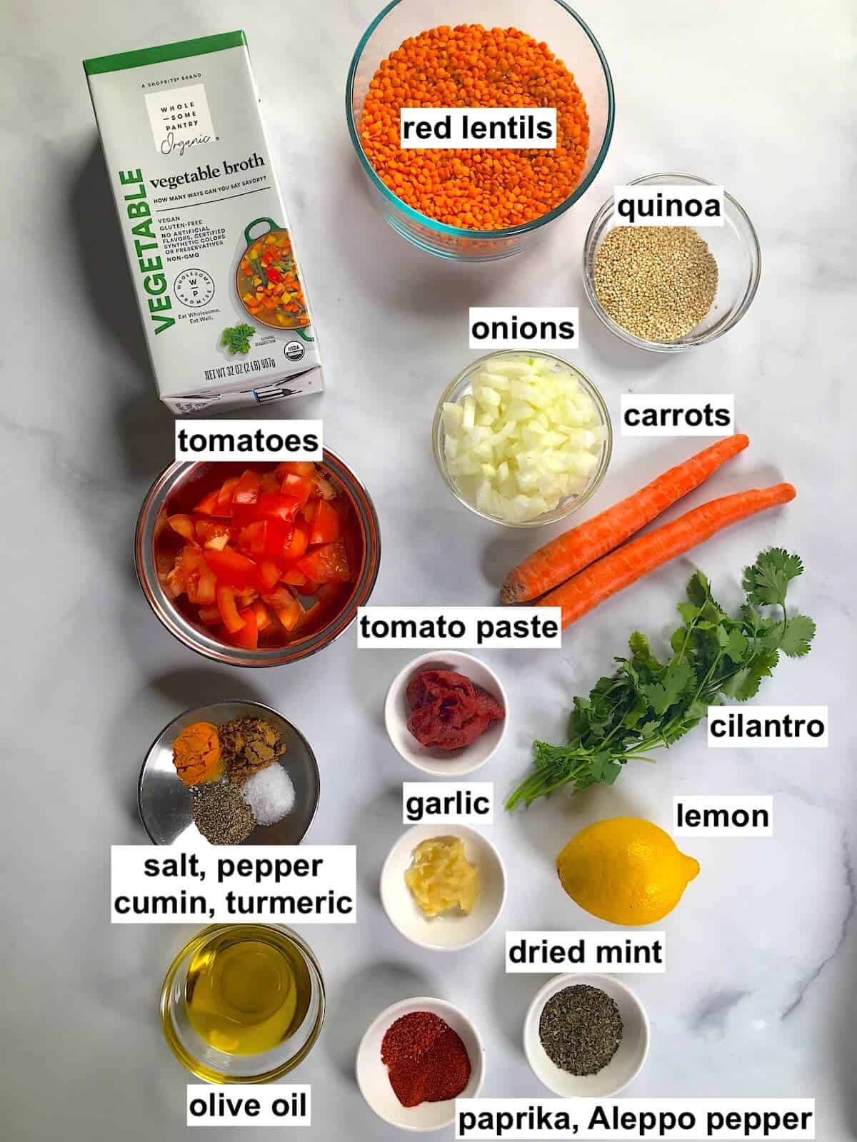 Ingredients needed for the recipe.