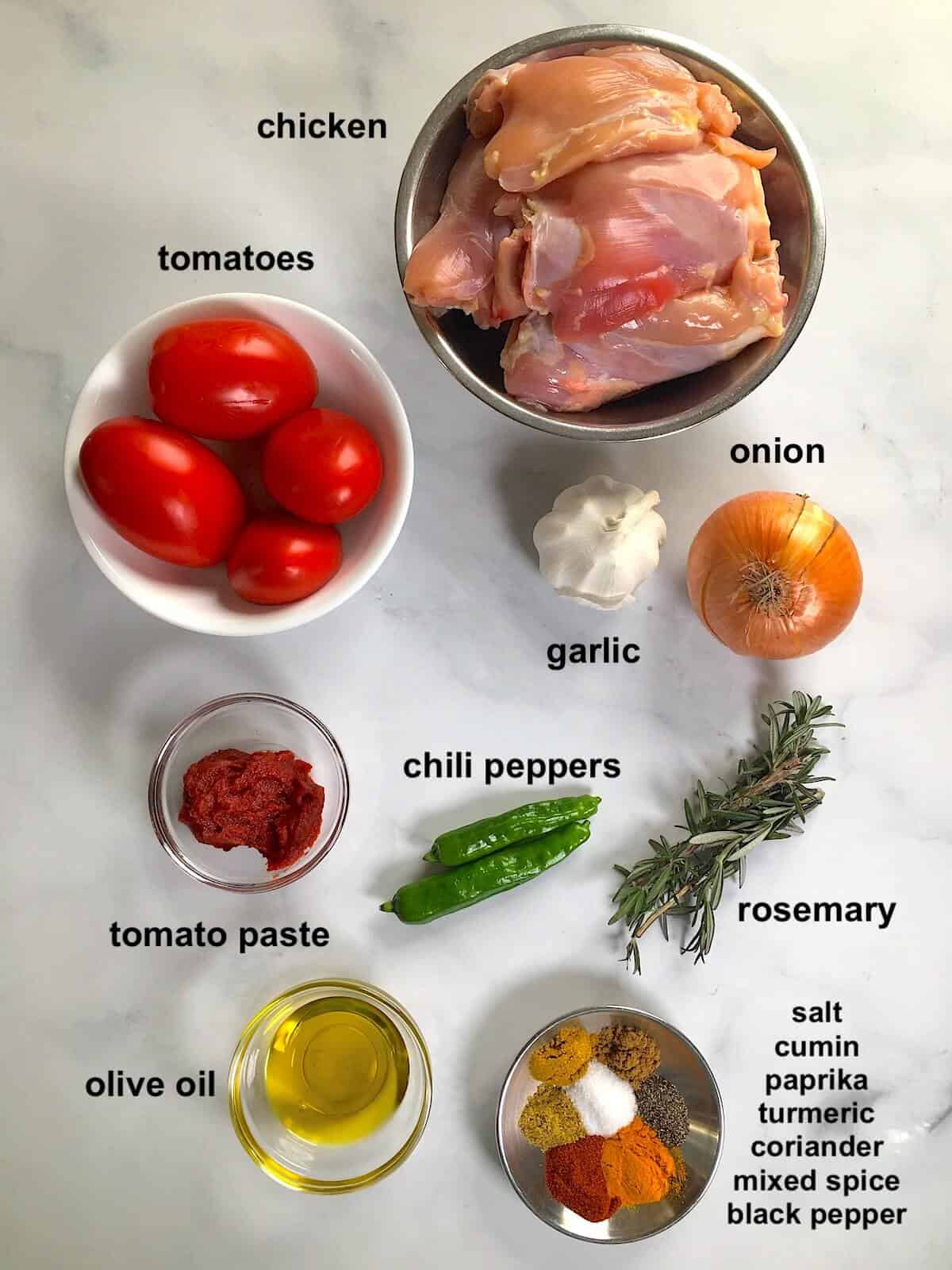 Ingredients needed for the recipe.