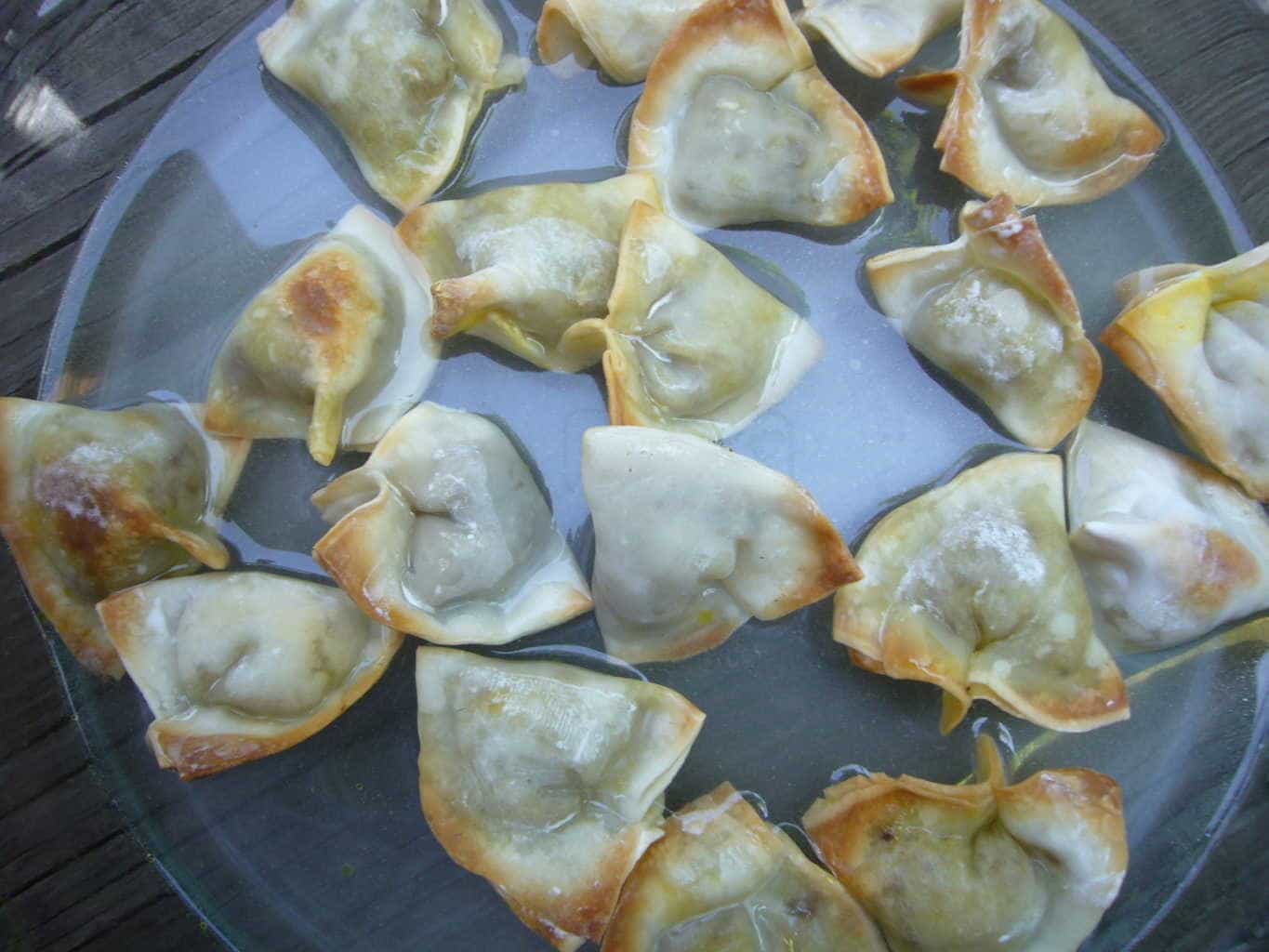 Dumplings roasted in oven and then to be boiled or steamed.