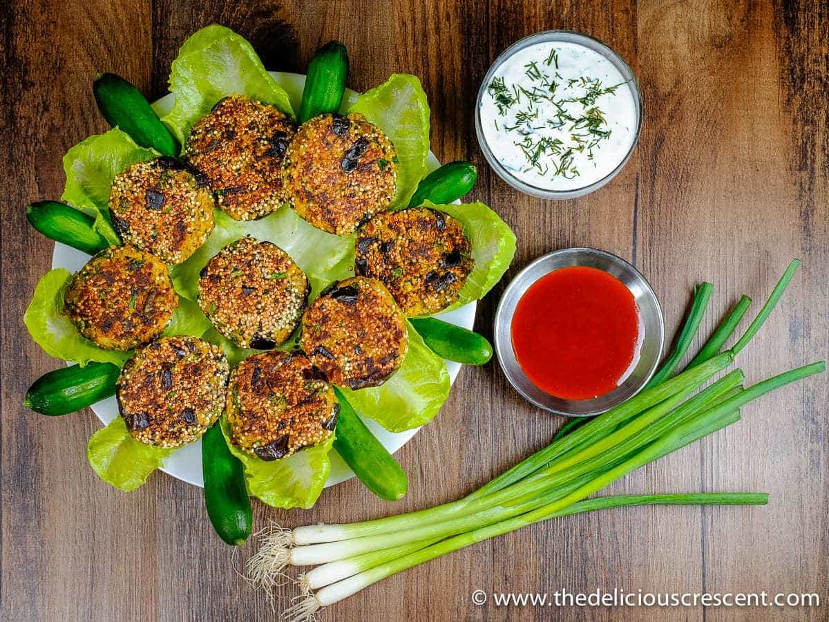 Vegetarian Kotlet with Eggplant are Persian style chickpea patties that are so delicious, nutritious, low carb, gluten free, fiber rich and with healthy fats!