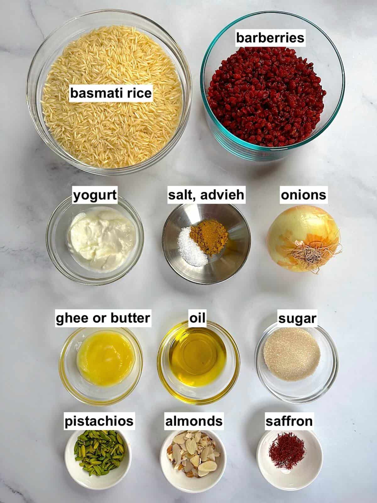 Ingredients needed for the recipe.