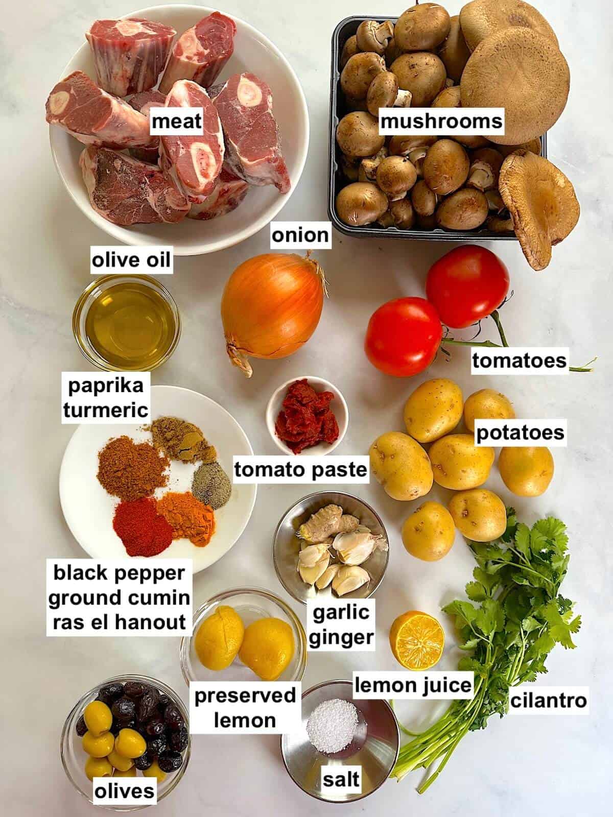 Ingredients needed for the recipe.