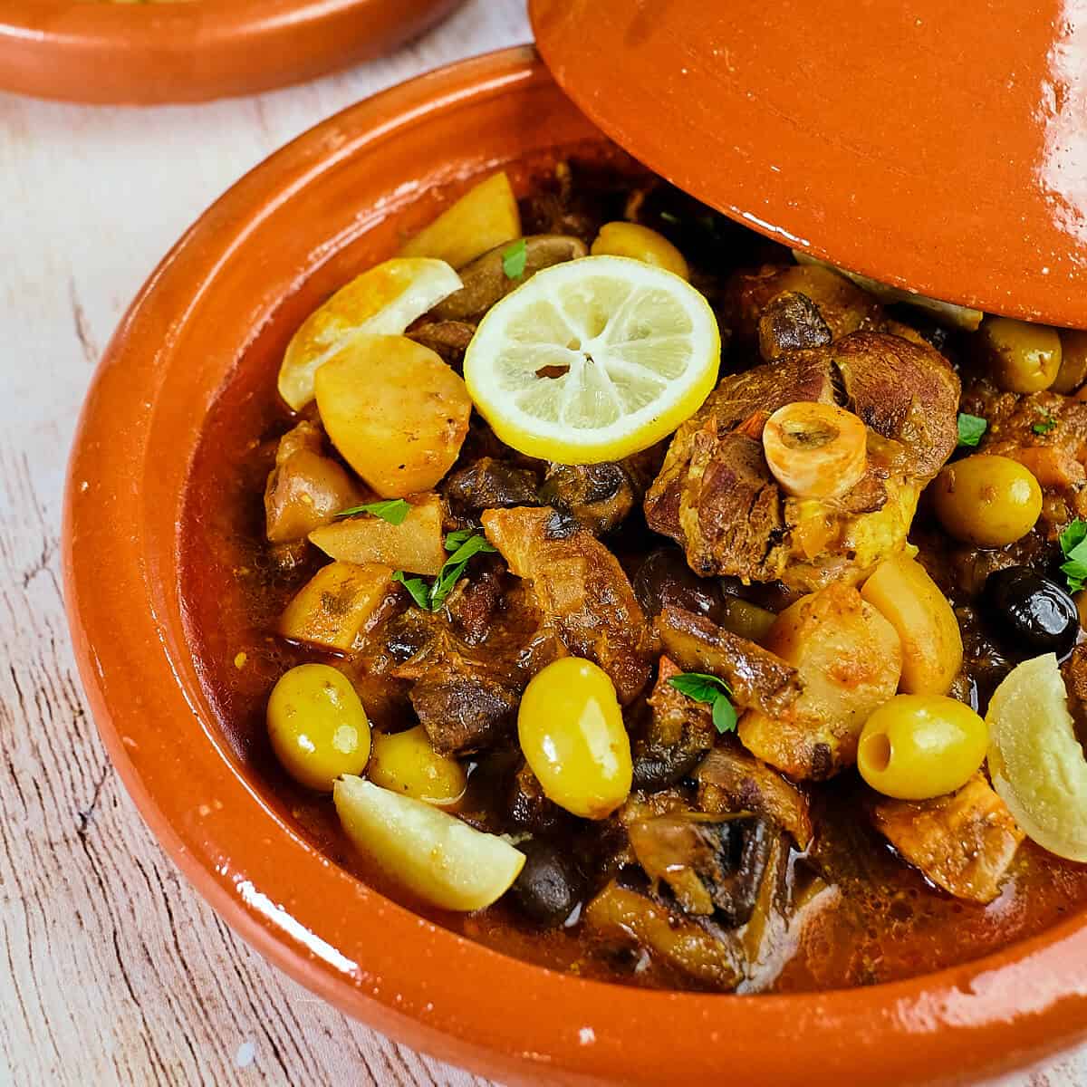 Lamb Tagine with Mushrooms and Olives