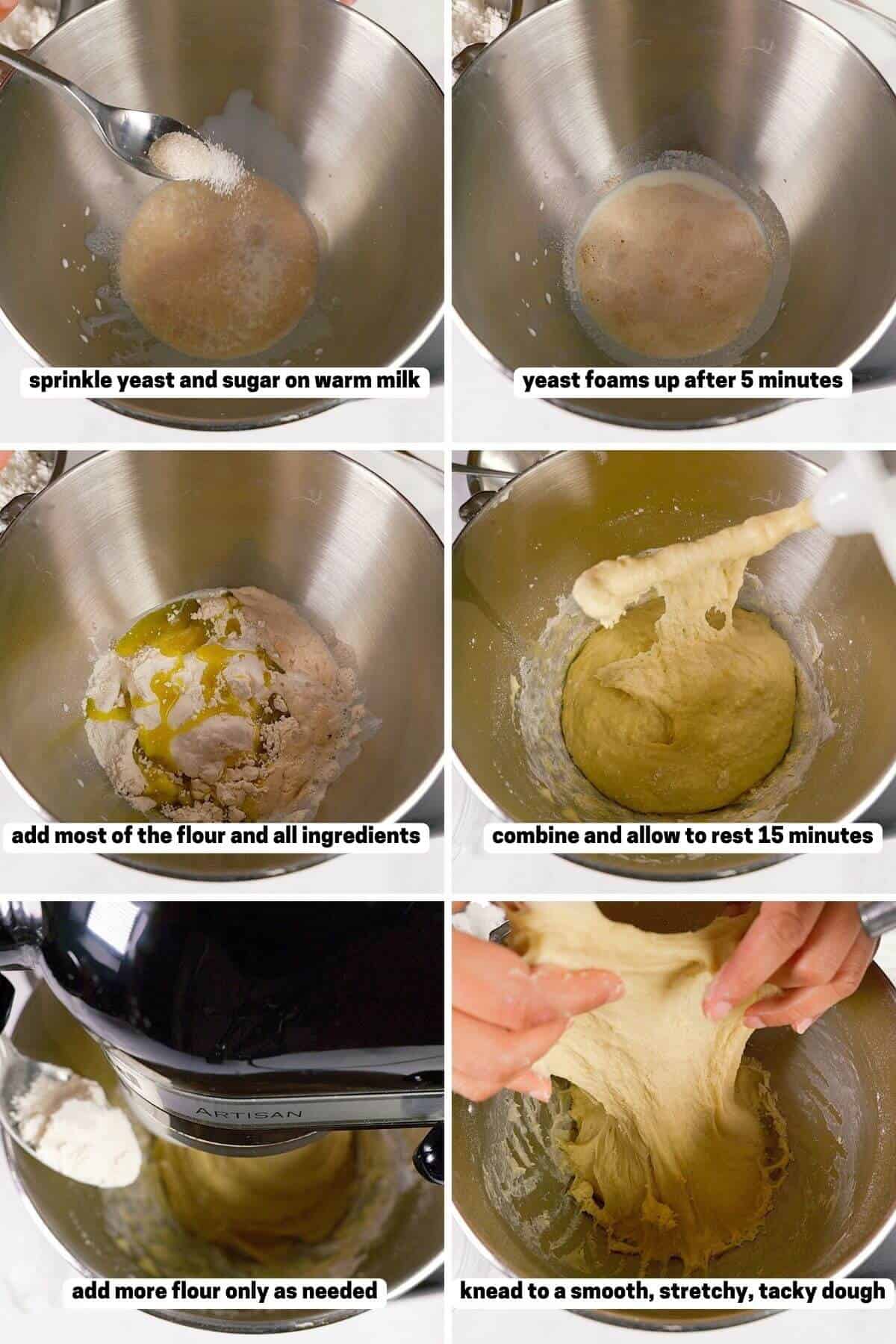 Making the dough.