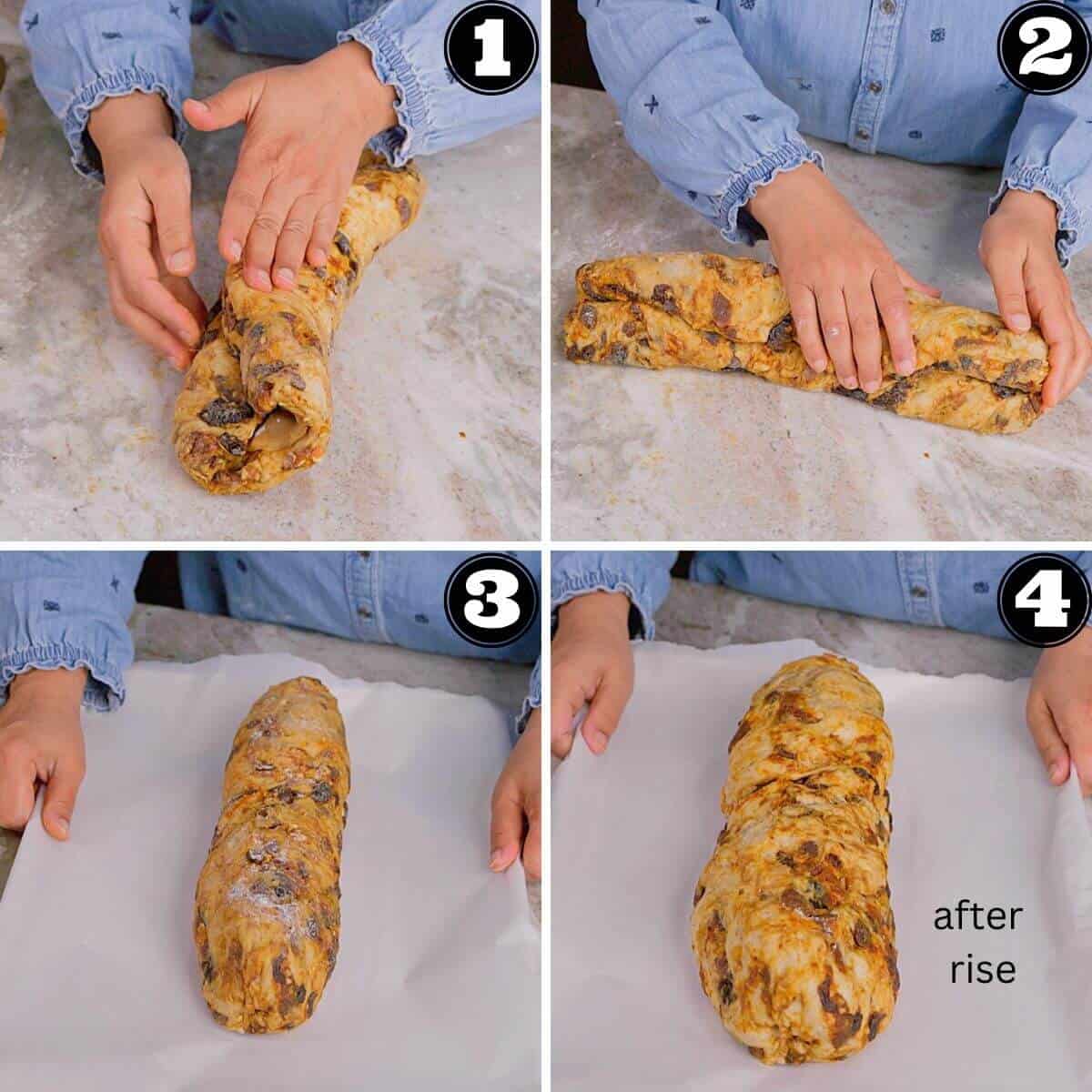 Proofing and then baking it.