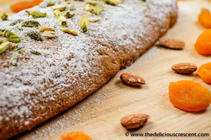 Apricot Almond Marzipan Stollen is an unconventional version of a classic German fruit bread with a special, rich and decadent filling!