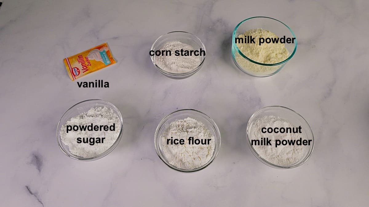 Ingredients needed for making the powder mix.
