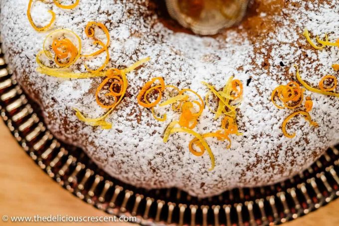 A view of the maple sweet potato bundt cake.