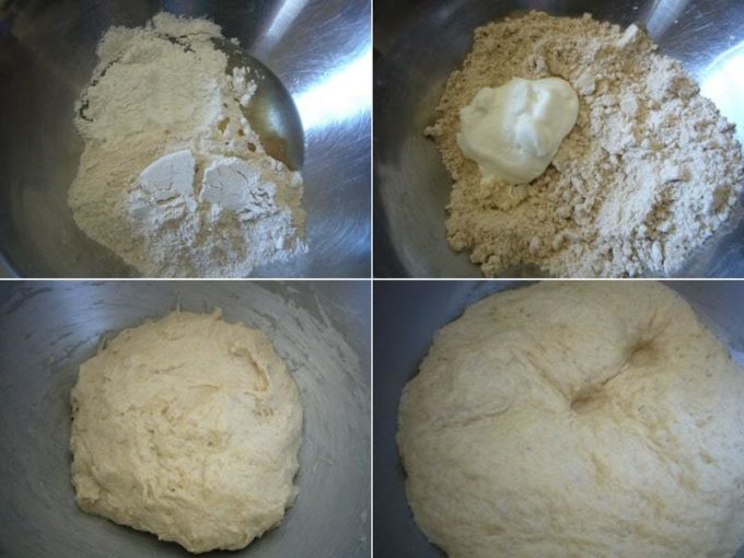 Steps for making the dough for Fatayer