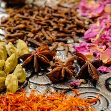 Spices used for making advieh (Persian spice mix).