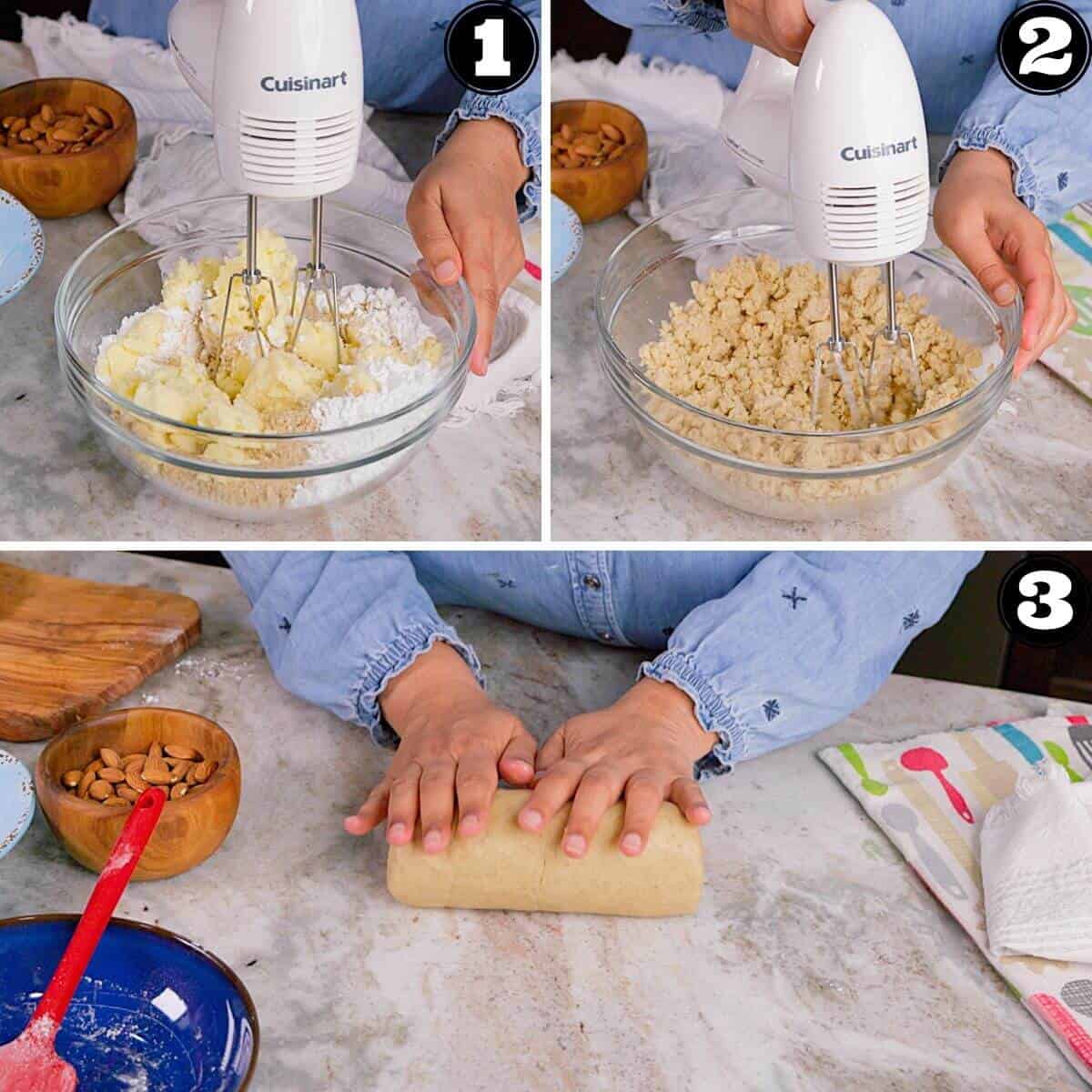 Making the cookie dough.