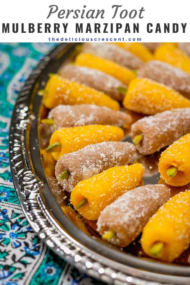 This mulberry marzipan candy is a Persian sweet known as