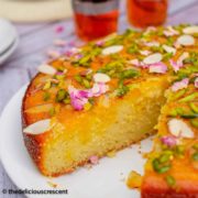 Persian love cake served with tea.