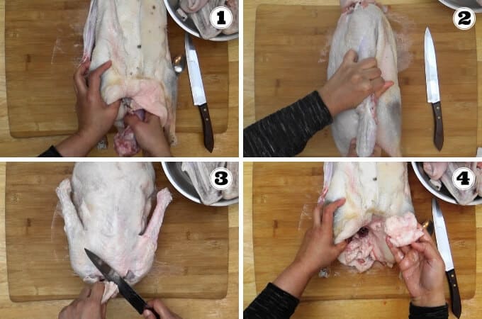 Step by step roast goose preparation
