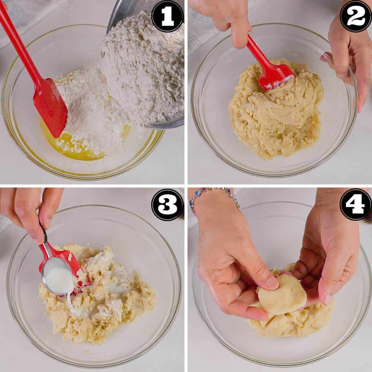 Making the cookie dough.