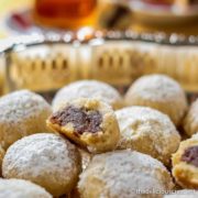 Maamoul cookies arranged in a plate.