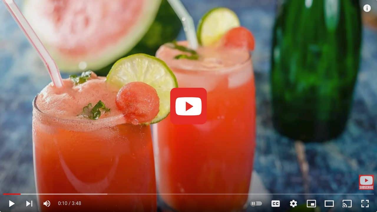 Watermelon juice YouTube video image.
