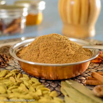 Garam masala filled in a bowl.