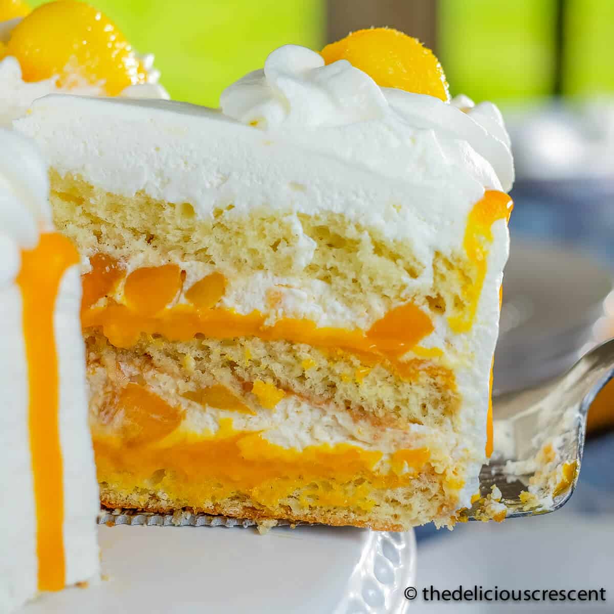 Mango Cake With Whipped Cream - The Delicious Crescent
