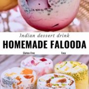 Different flavors of Indian falooda dessert.