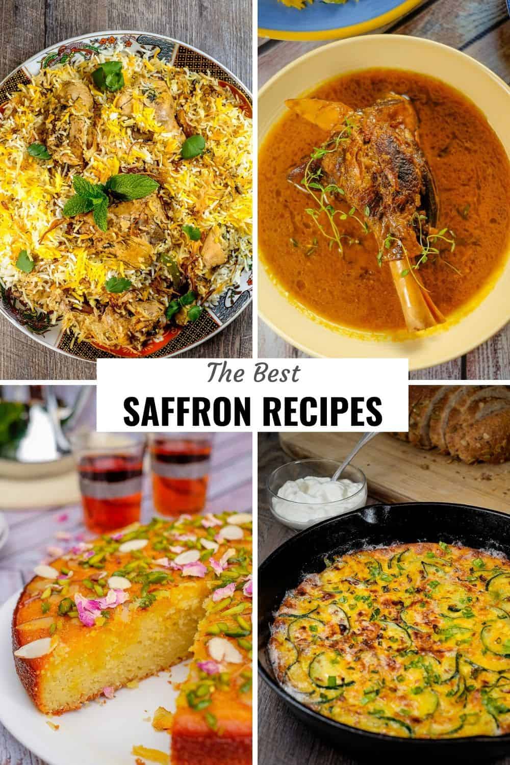 An assortment of saffron recipes