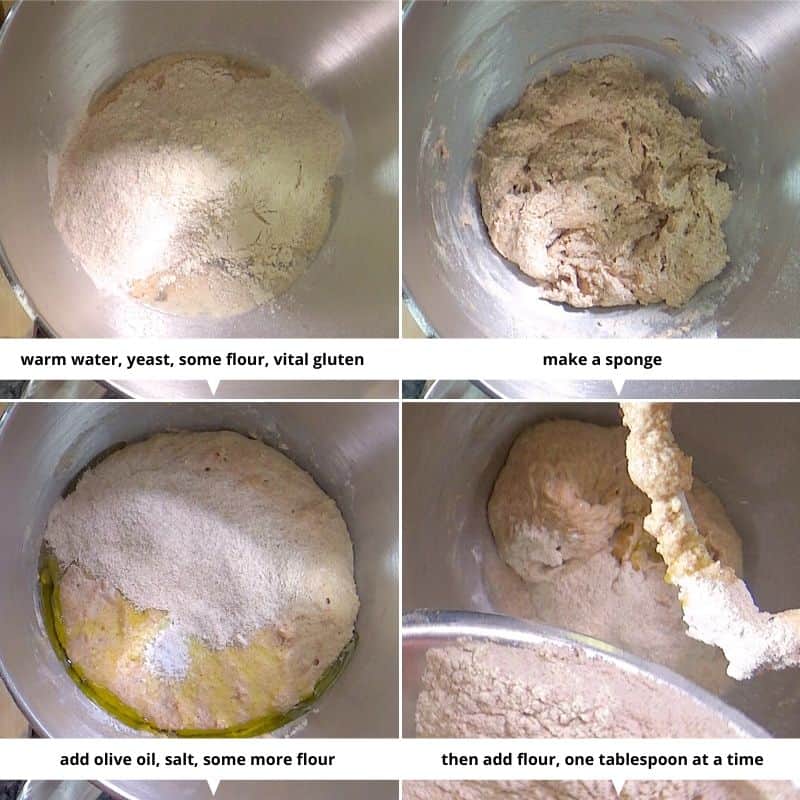 Making sponge for bread dough