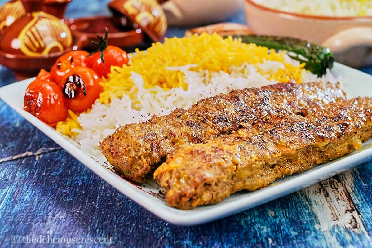 Easy Persian pan kebab with saffron rice.