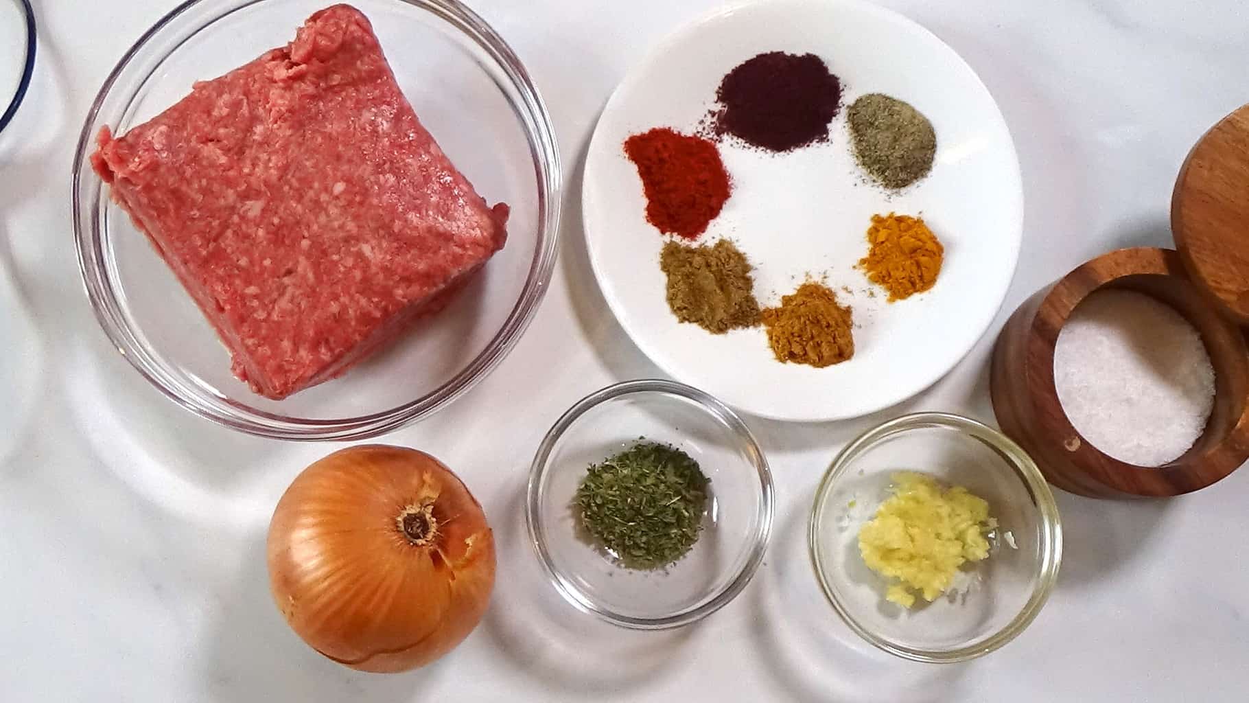 Ingredients for making Persian kabobs.