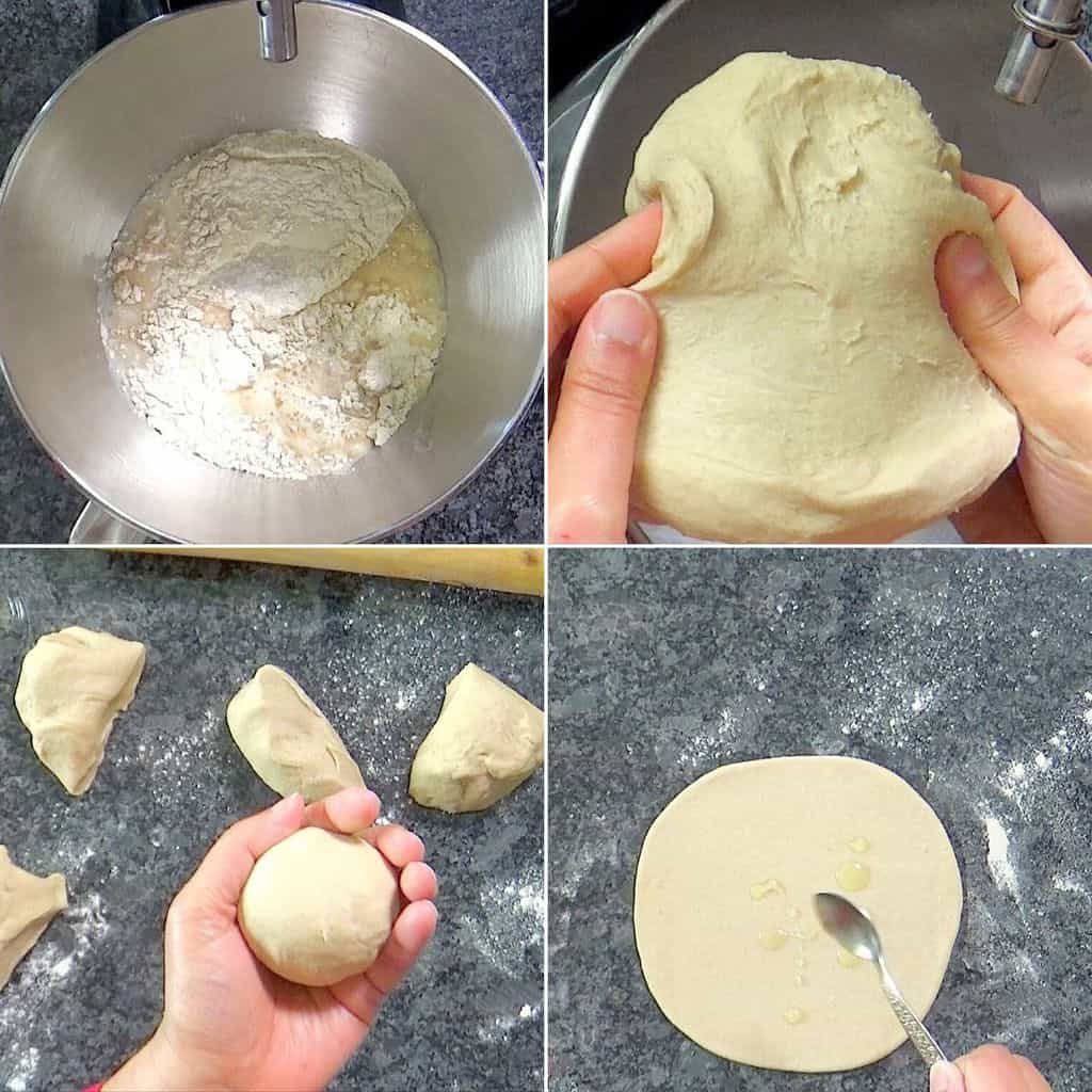 Paratha dough prepared with durum wheat flour.
