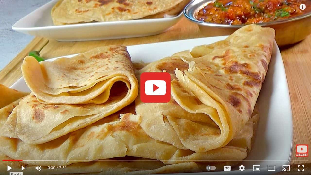 Plain paratha YouTube video image.