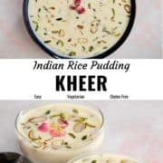 Kheer Indian rice pudding pin image