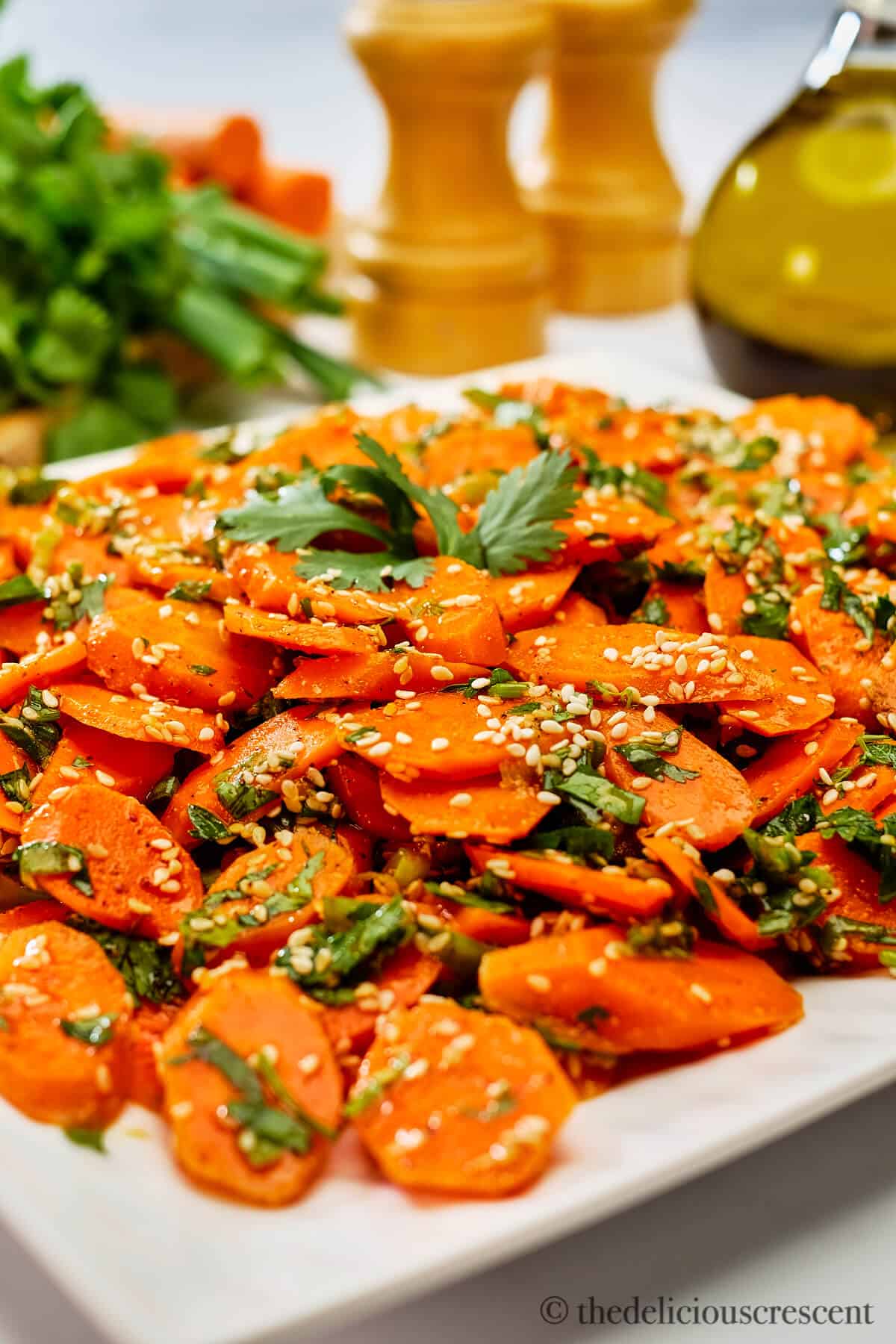 Close up view of a Moroccan side dish.