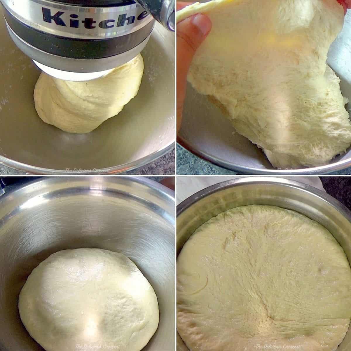 Knead the dough and let it rise to double in bulk.