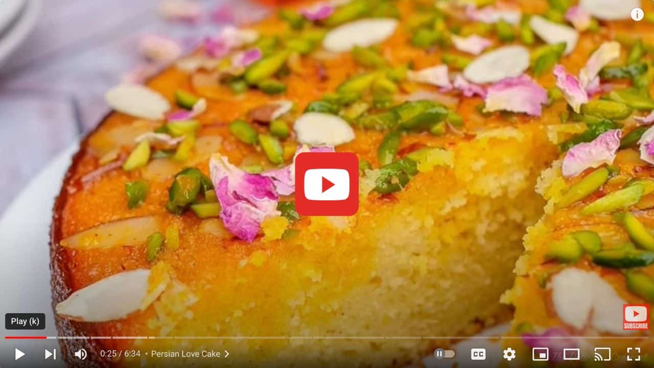 Persian love cake YouTube video image.