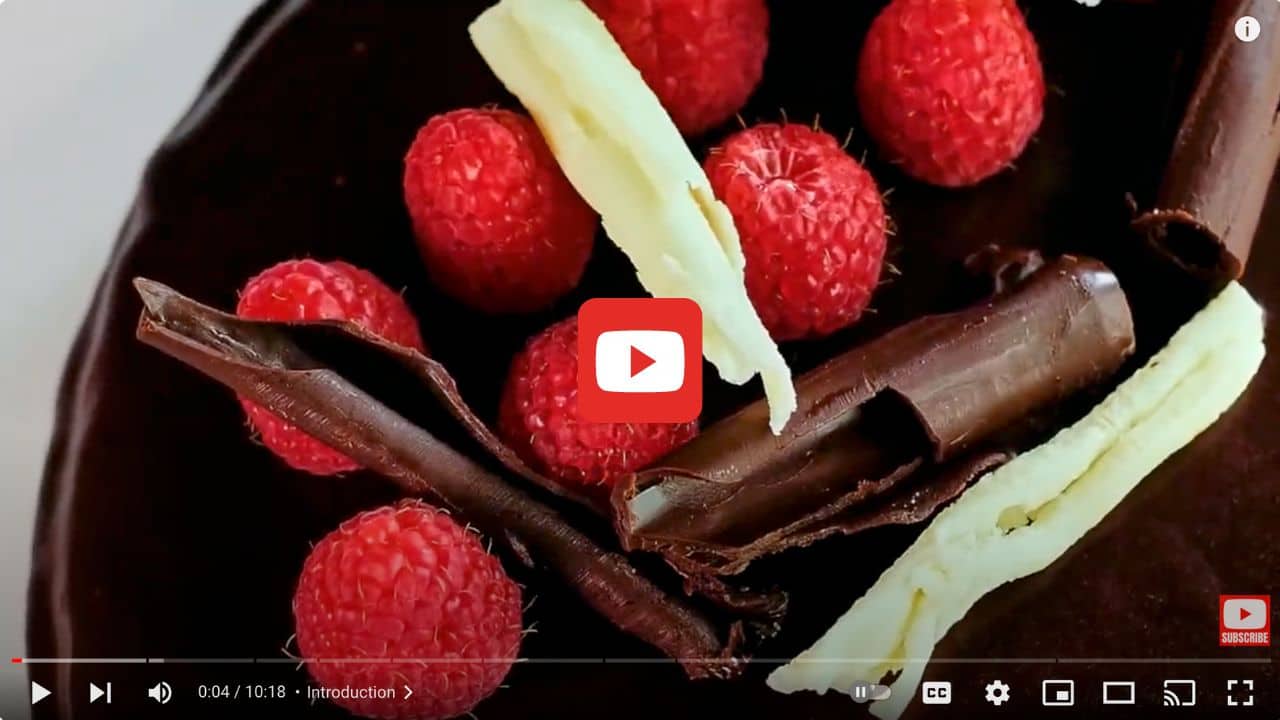 Almond flour chocolate cake YouTube video image.