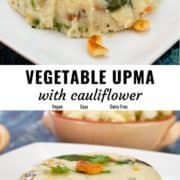 Vegetable upma with cauliflower pin image.