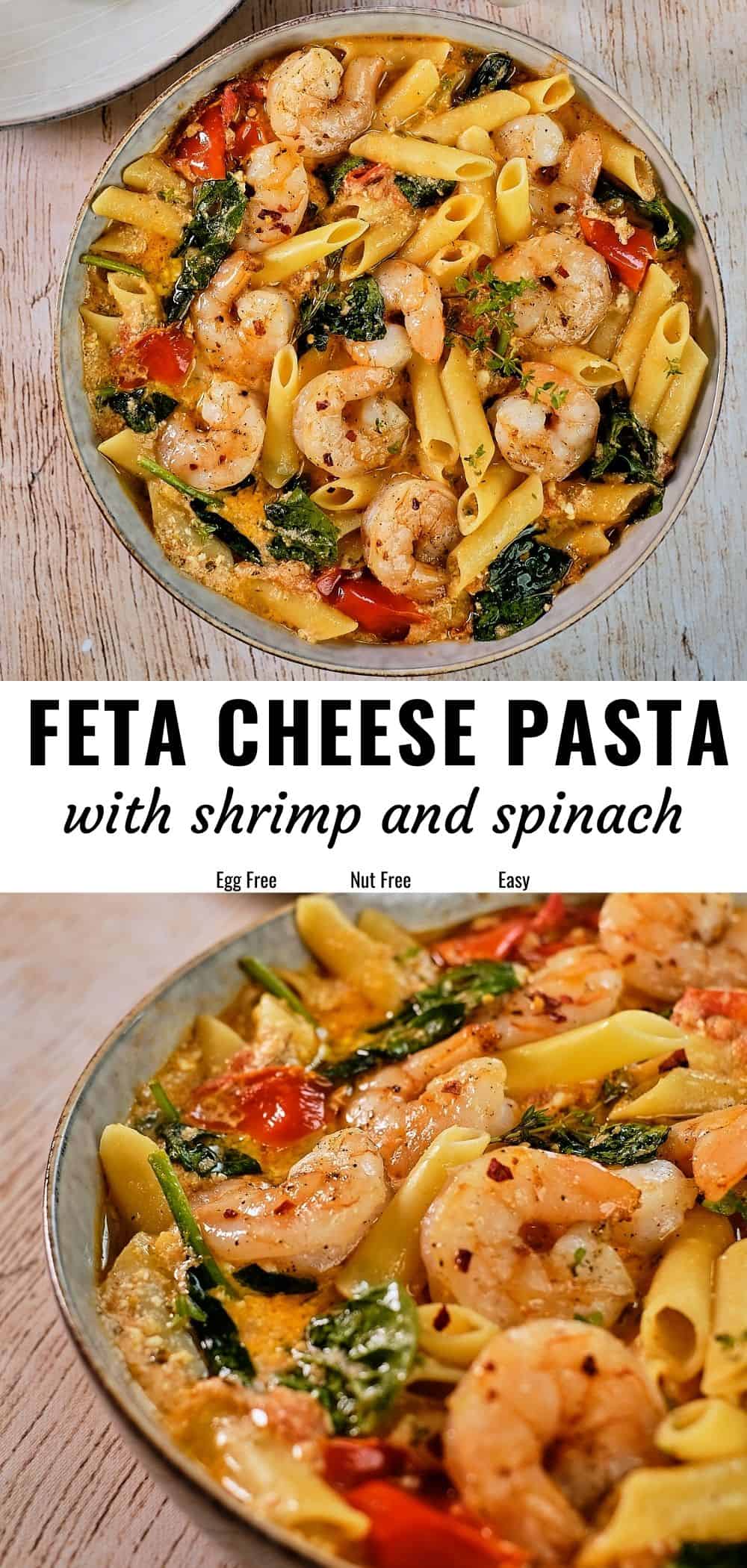 Feta Cheese Pasta with Shrimp - The Delicious Crescent