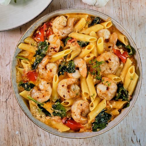 Feta Cheese Pasta with Shrimp The Delicious Crescent