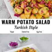 Warm Turkish potato salad pin.