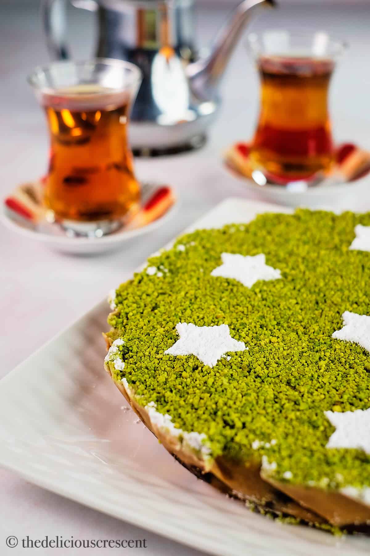 Persian sweet Ranginak placed on a table.