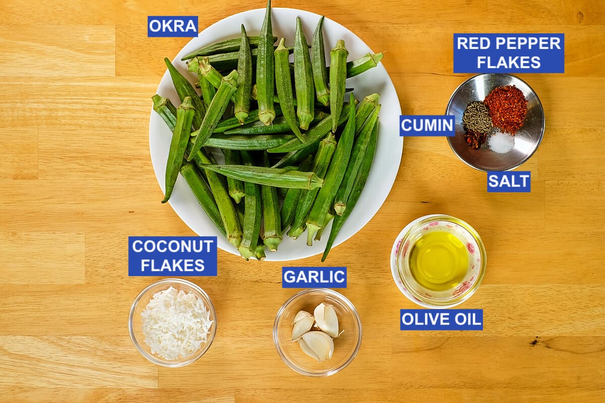 Ingredients needed for the recipe placed on a table.