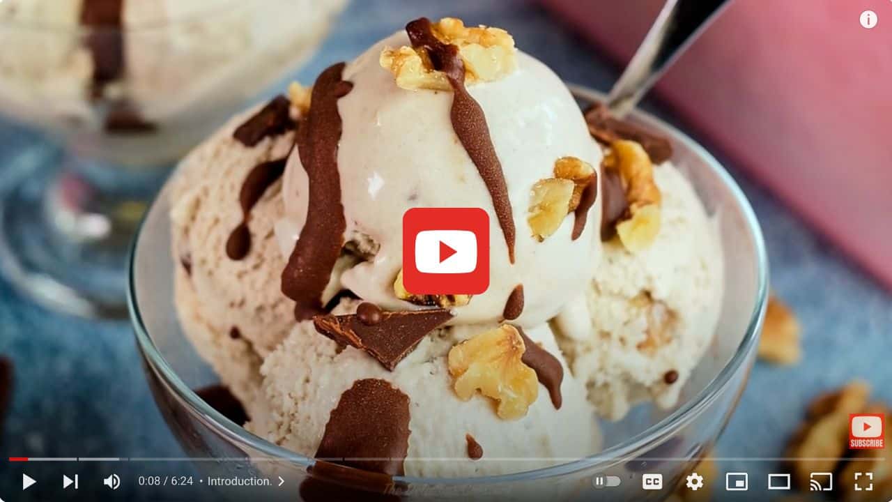Banana nut ice cream YouTube video image.