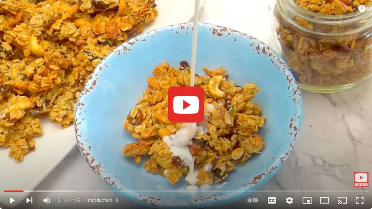 Cashew granola clusters YouTube video image