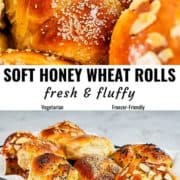 Soft honey wheat rolls pin image.