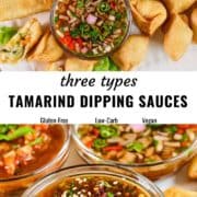 Tamarind dipping sauces pin image.