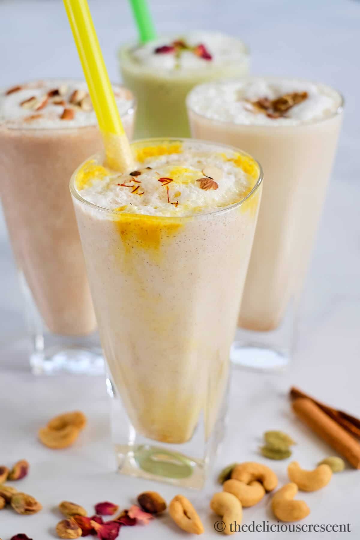 Date shake made with almonds and saffron.