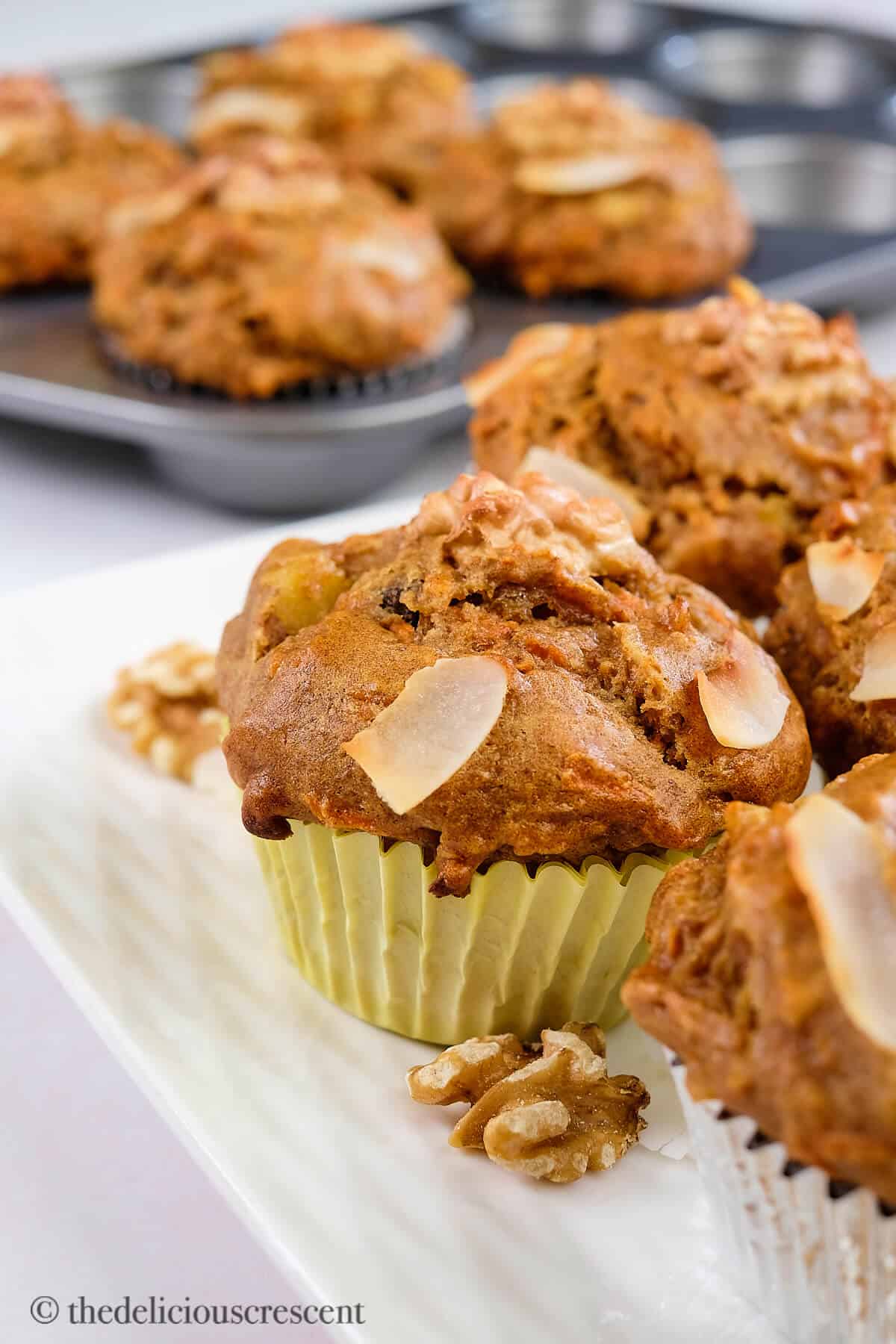 Side view of healthy muffins.